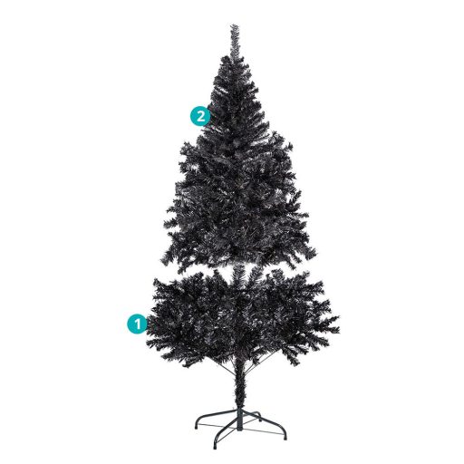 Czarna choinka sztuczna, 120cm 230 gałęzi