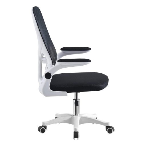 Ergonomiczne krzesło biurowe z podnoszonymi podłokietnikami, biały