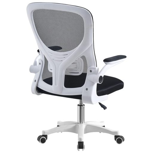 Ergonomiczne krzesło biurowe z podnoszonymi podłokietnikami, biały