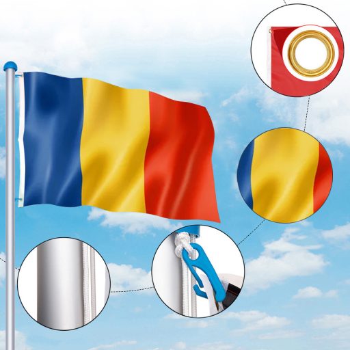 Maszt 90x150cm z rumuńską flagą