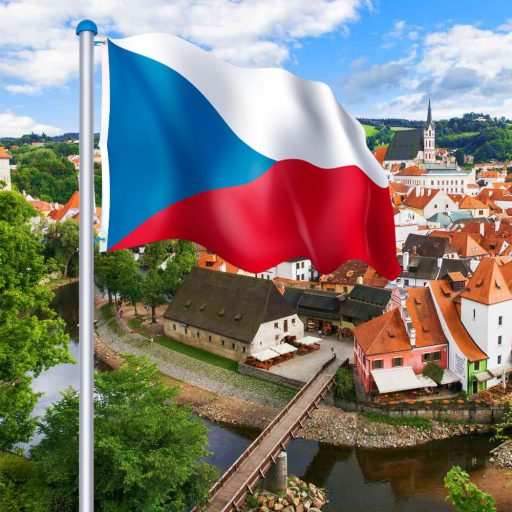 Maszt 90x150cm z czeską flagą