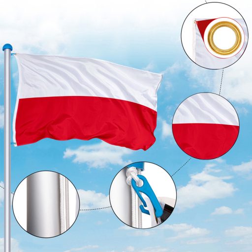 Maszt 90x150cm z polską flagą