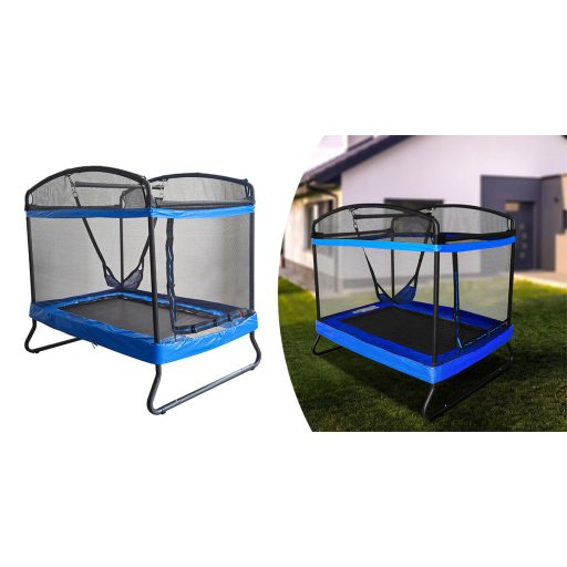 Trampolina dla dzieci z huśtawką i siatką zabezpieczającą