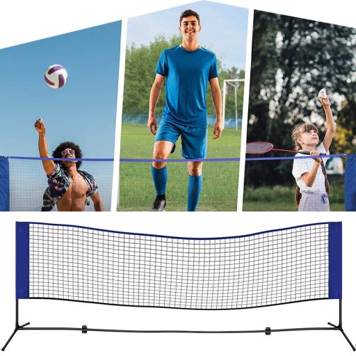 Siatka o regulowanej wysokości do różnych dyscyplin sportowych